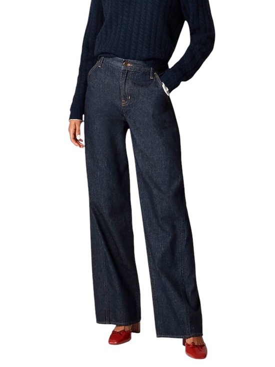 J. Crew Denim - Jcrew Low Rise Wide Leg Jeans Dark Rinse Wash Denim Womens 27‎ Tall NWT